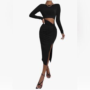 SHEIN Black BodyCon Dress with Cutout